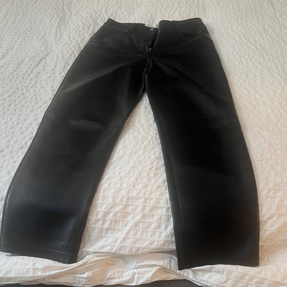 Melina Black Leather Pants